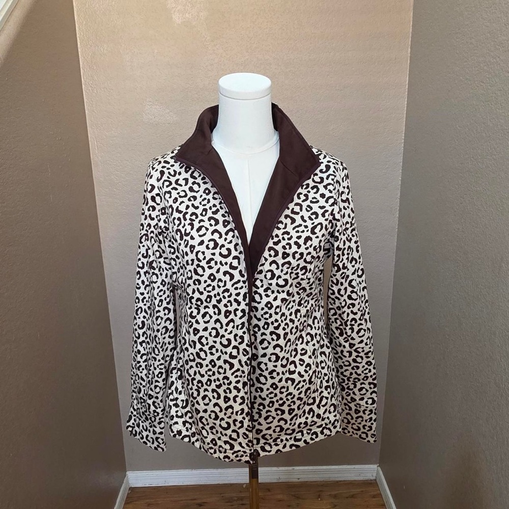 Sport Haley Brown and White Leopard Print Jacket